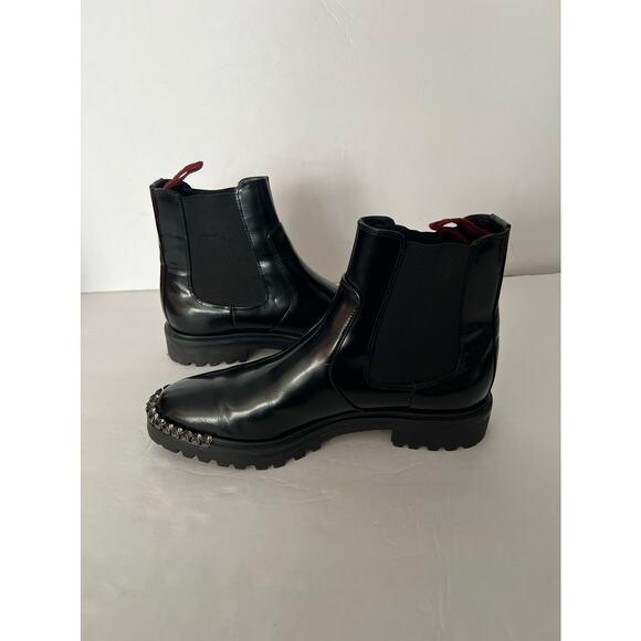 Schutz Women's Daisha Embellished Leather Chelsea Boots Solid Black Size 7 - Picture 10 of 12